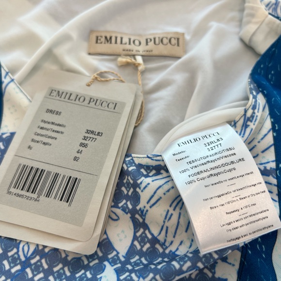 EMILIO PUCCI BLUE PRINTED DRESS MODEL 32RL83 SIZE IT 44 / US 10 NWTS! - Picture 12 of 15